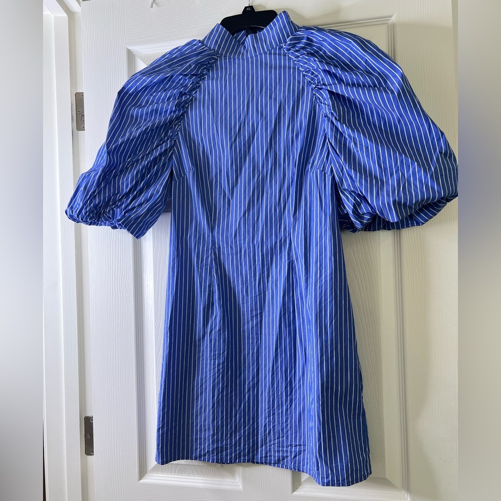 Blue and White Pin strip H&M Dress